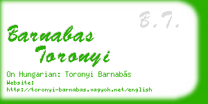 barnabas toronyi business card