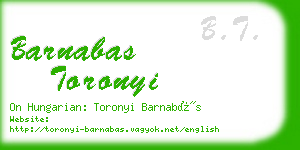 barnabas toronyi business card